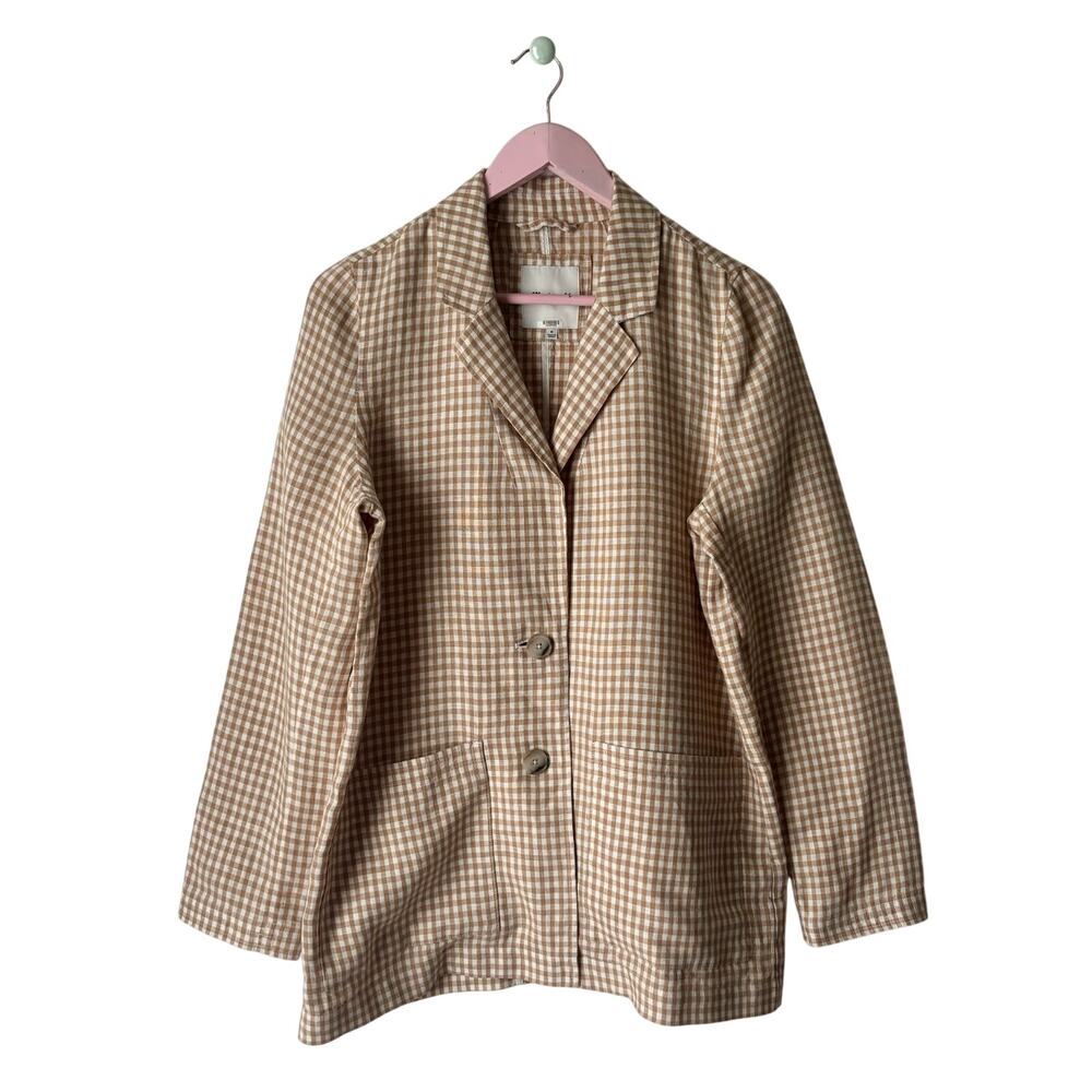 Madewell Linen Gingham Blazer - Picture 1 of 7